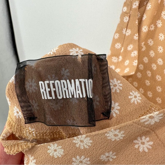 Reformation Cece Dandelion Low Back Backless Mini Dress Peach Orange - Picture 5 of 6